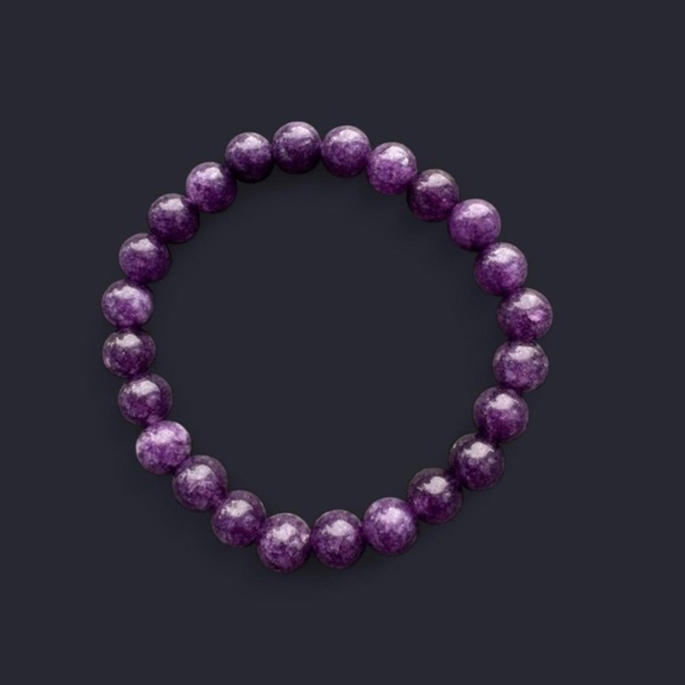 Amethyst Gemstone Bead Bracelet 8mm